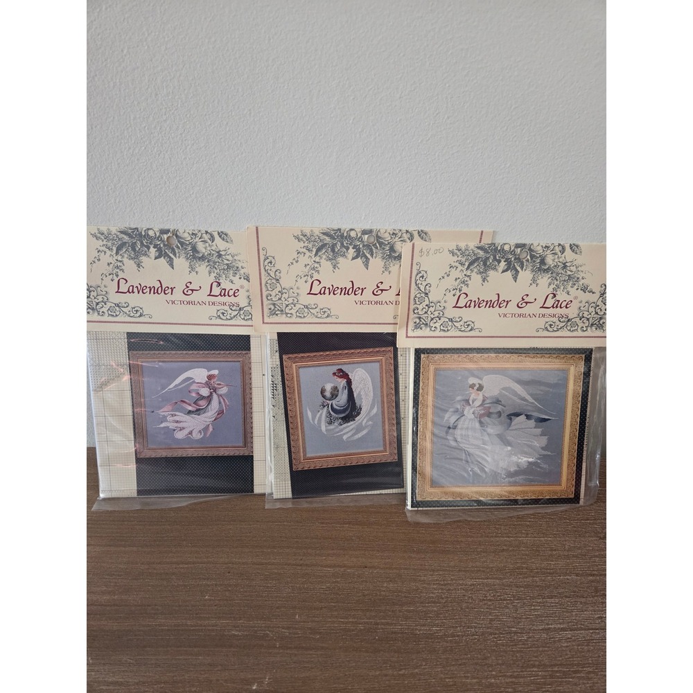 Lavender & Lace Victorian Designs Angel‎ Cross Stitch Patterns Lot of 3